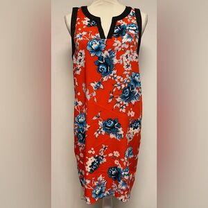 Kensie Floral Shift Dress in Red and Blue Size M